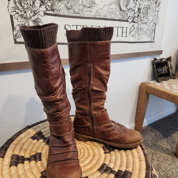 Aldo lovely taupe-brown boots 7 with knit band detail - Picture 4 of 11